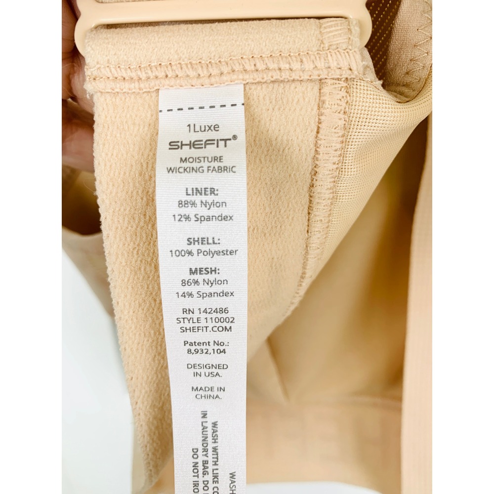 Shefit Ultimate Sports Bra Sandstorm Beige High Impact Front Zip Sz 1 Luxe NWOT - Picture 11 of 16